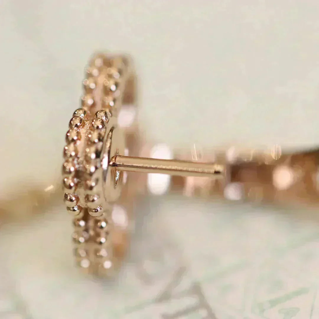 [Love More]CLOVER MEDIUM 1 MOTIFS FUll DIAMOND EARRINGS