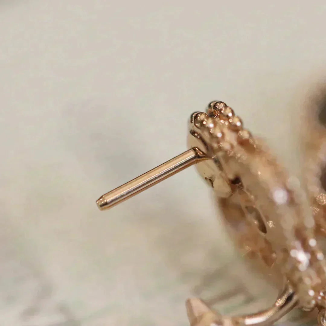 [Love More]CLOVER MEDIUM 1 MOTIFS FUll DIAMOND EARRINGS