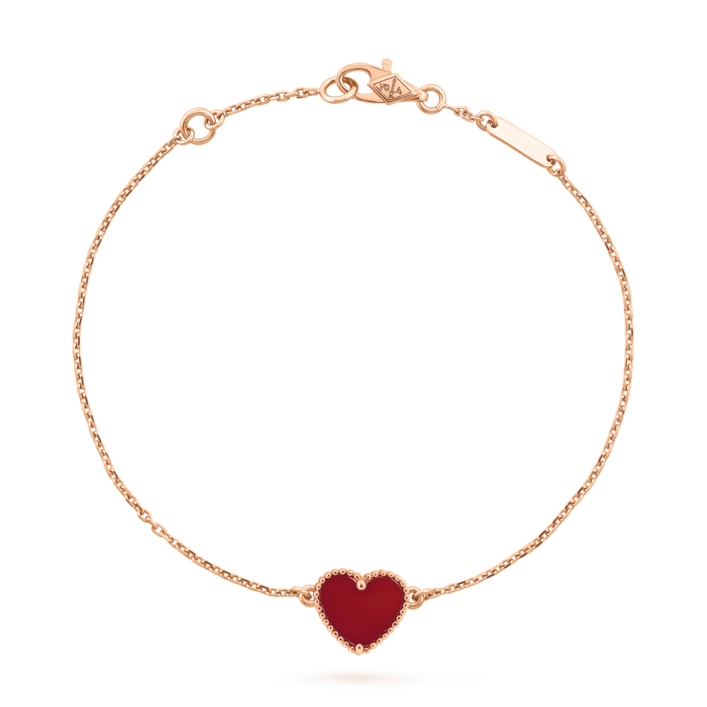 [Love More]HEART CARNELIAN PINK GOLD BRACELET