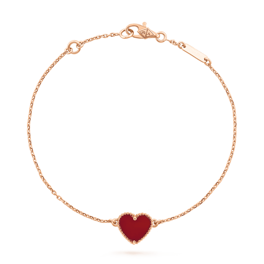 [Love More]HEART CARNELIAN PINK GOLD BRACELET