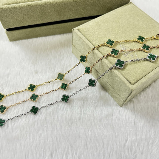 [Love More]CLOVER 6 MOTIF MALACHITE BRACELET